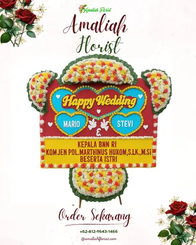 Karangan Papan Bunga Pernikahan di Mulyamekar